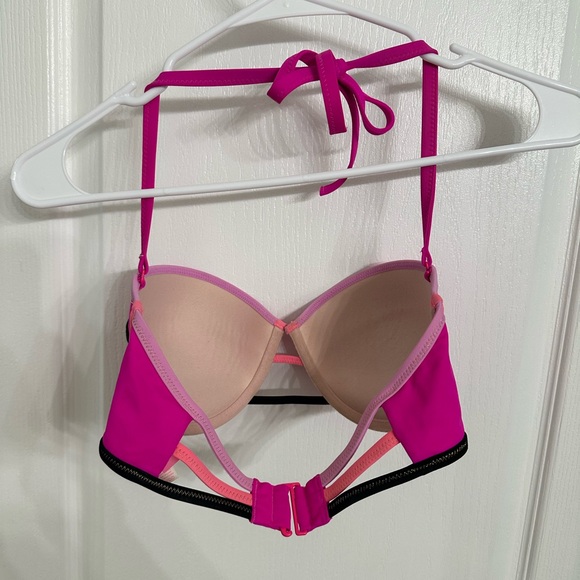 Victoria’s Secret color block pink swimsuit bikini top 32DD - Picture 5 of 6
